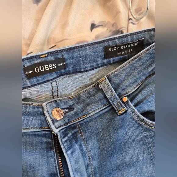 Guess Women's Straight Leg Jeans - Blue - Picture 4 of 8